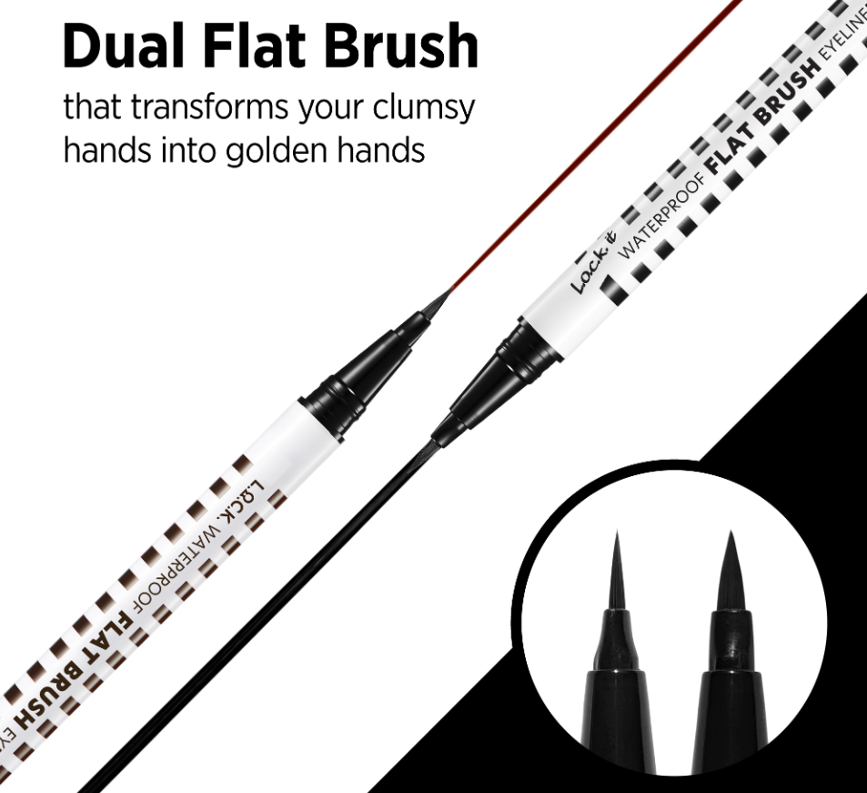 The Bold Eye™ Flat Tip Eyeliner – 2-in-1 Precision Liner for Ultra-Fine & Bold Looks | Waterproof